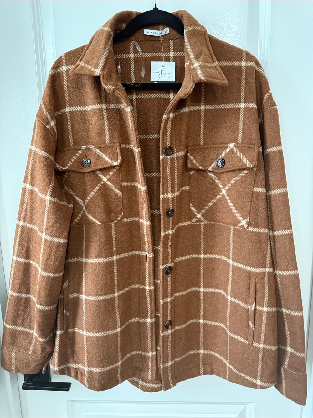 Staccato Brown Button Shirt Jacket